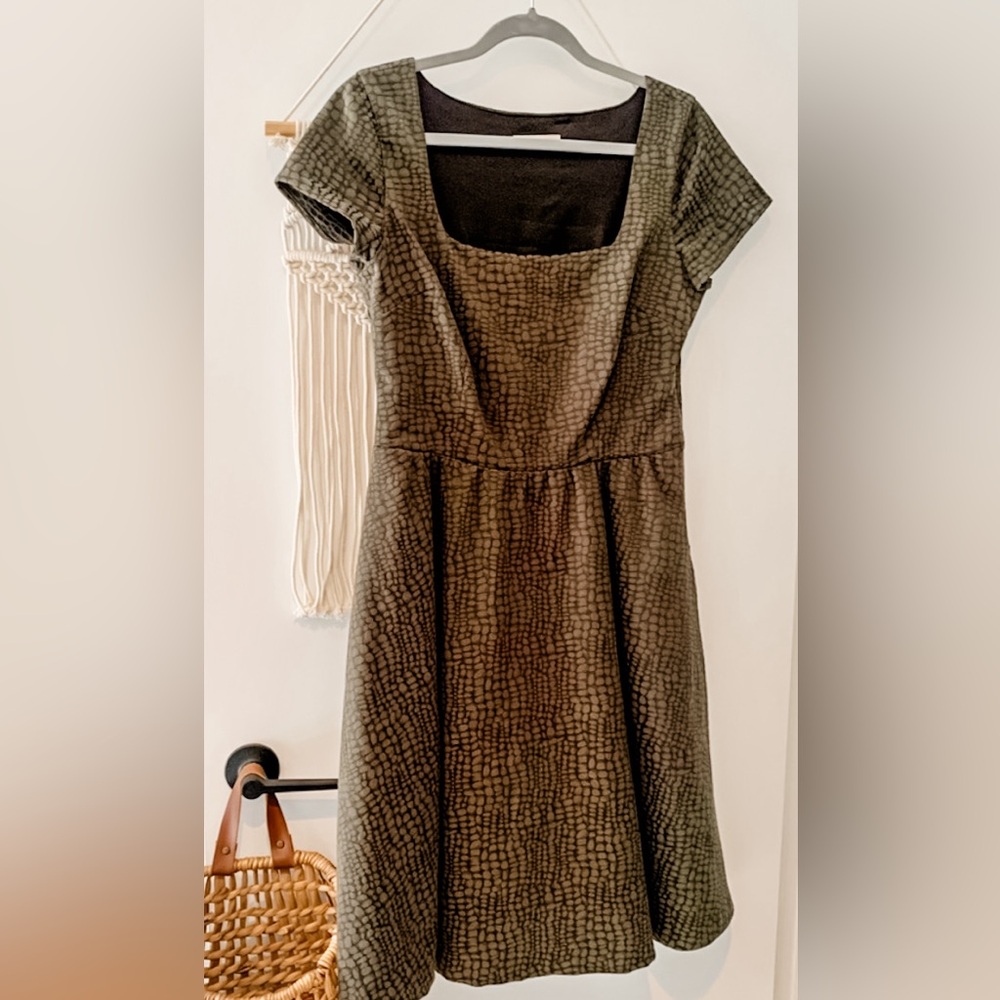 Paper Crown Anthropology Whimsigoth Textured Jacquard Dress w/ Tulle Underskirt - Picture 2 of 8